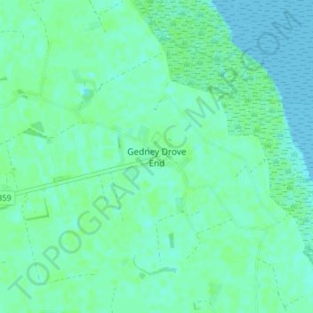 Topografische Karte Gedney Drove End, Höhe, Relief