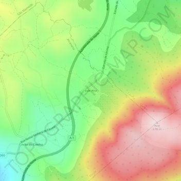Topografische Karte Vale Alto, Höhe, Relief