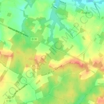 Topografische Karte Guillemets, Höhe, Relief