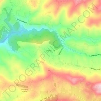Topografische Karte Old Fort Jim, Höhe, Relief