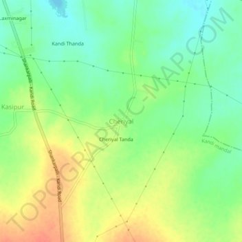 Topografische Karte Cheriyal, Höhe, Relief