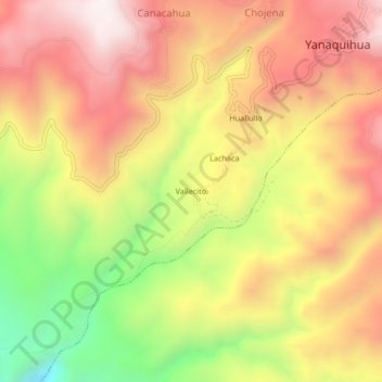 Topografische Karte Vallecito, Höhe, Relief