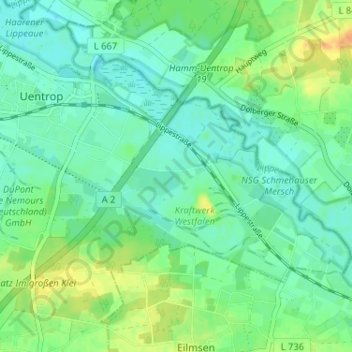Topografische Karte Schmehausen, Höhe, Relief