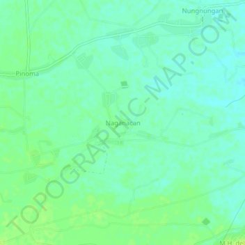 Topografische Karte Naganacan, Höhe, Relief