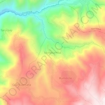 Topografische Karte Mollebamba, Höhe, Relief
