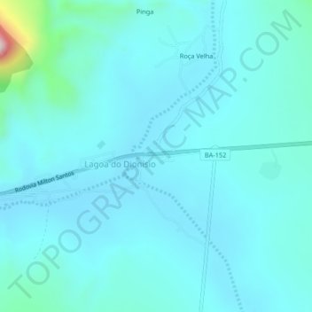 Topografische Karte Lagoa do Dionísio, Höhe, Relief