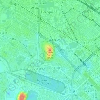 Topografische Karte Monte Stella, Höhe, Relief
