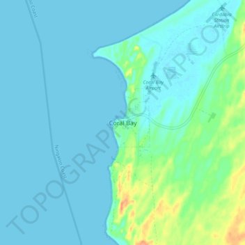 Topografische Karte Coral Bay, Höhe, Relief
