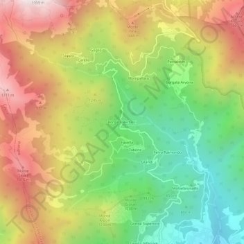 Topografische Karte Borgata Bertassi, Höhe, Relief