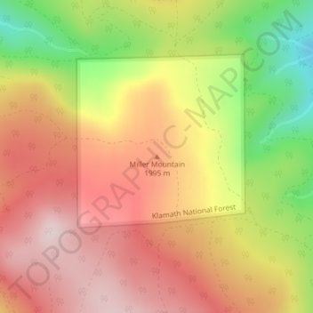 Topografische Karte Miller Mountain, Höhe, Relief