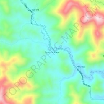 Topografische Karte Barra do Brejo, Höhe, Relief