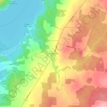 Topografische Karte Massawippi, Höhe, Relief