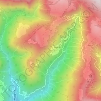 Topografische Karte Foger, Höhe, Relief