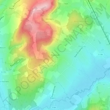 Topografische Karte Besanceuil, Höhe, Relief