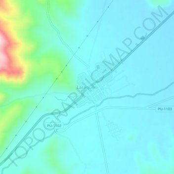 Topografische Karte Laraqueri, Höhe, Relief