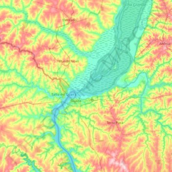 Topografische Karte Gaivota, Höhe, Relief