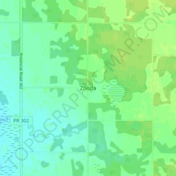 Topografische Karte Zhoda, Höhe, Relief