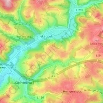 Topografische Karte Neuhurden, Höhe, Relief