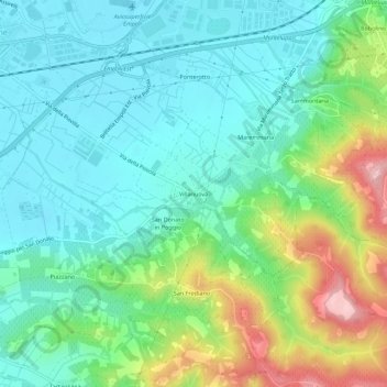 Topografische Karte Villanuova, Höhe, Relief