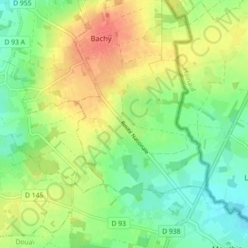 Topografische Karte Hôtel, Höhe, Relief