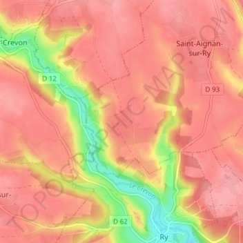 Topografische Karte Épinay, Höhe, Relief