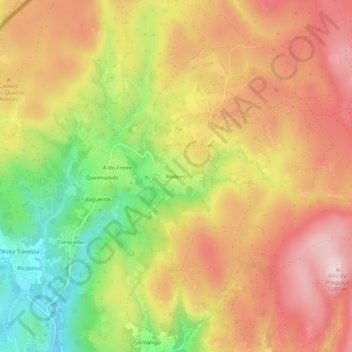 Topografische Karte Rodeiro, Höhe, Relief