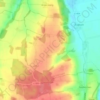 Topografische Karte Teufelsgraben, Höhe, Relief