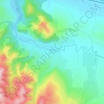 Topografische Karte Morlaca, Höhe, Relief