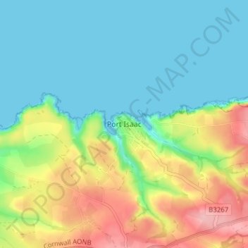 Topografische Karte Port Isaac, Höhe, Relief