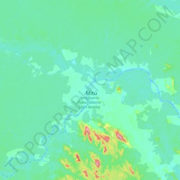 Topografische Karte Mitú, Höhe, Relief