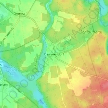 Topografische Karte Dammendorf, Höhe, Relief