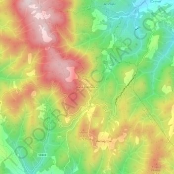 Topografische Karte Badia Coltibuono, Höhe, Relief