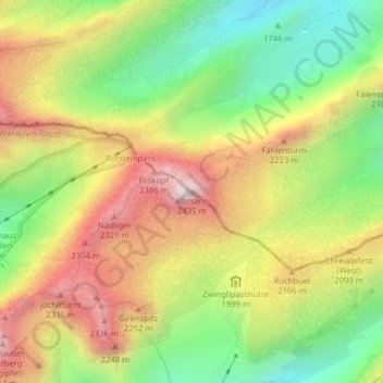 Topografische Karte Altmann, Höhe, Relief