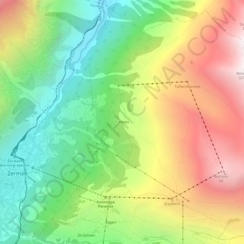 Topografische Karte Tufteren, Höhe, Relief