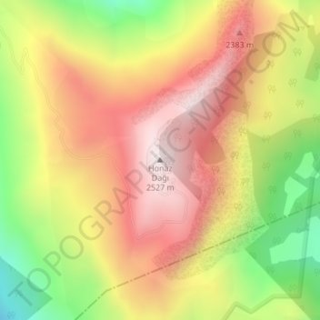 Topografische Karte Honaz Dağı, Höhe, Relief