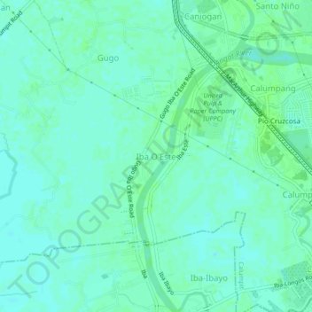 Topografische Karte Iba O'Este, Höhe, Relief