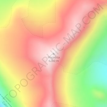 Topografische Karte Majadita, Höhe, Relief