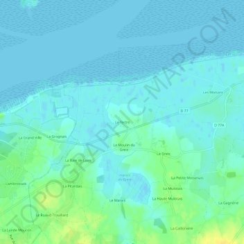 Topografische Karte Le Tertre, Höhe, Relief