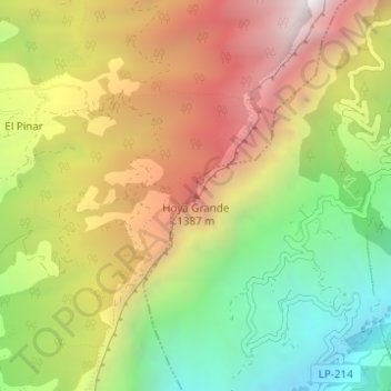 Topografische Karte Hoya Grande, Höhe, Relief
