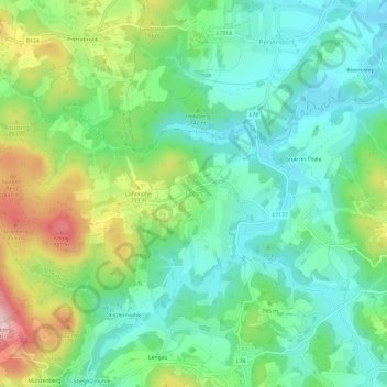 Topografische Karte Lohn, Höhe, Relief
