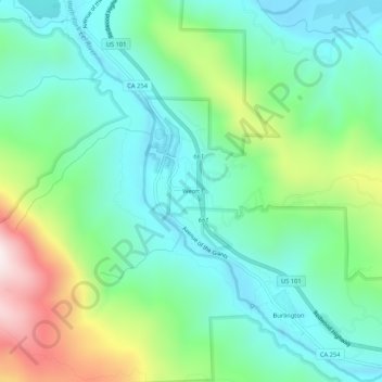 Topografische Karte Weott, Höhe, Relief