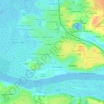 Topografische Karte Les Carterons, Höhe, Relief