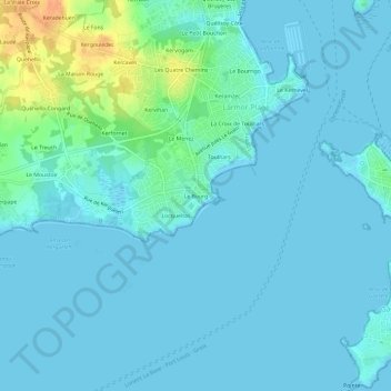 Topografische Karte Le Bourg, Höhe, Relief