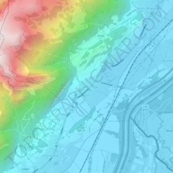 Topografische Karte Lienz, Höhe, Relief