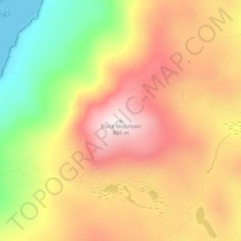 Topografische Karte Black Mountain, Höhe, Relief