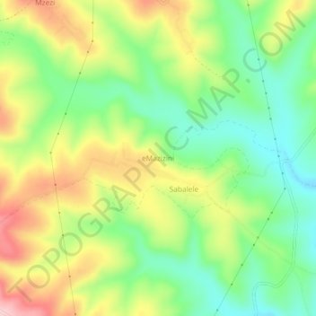 Topografische Karte eMazizini, Höhe, Relief