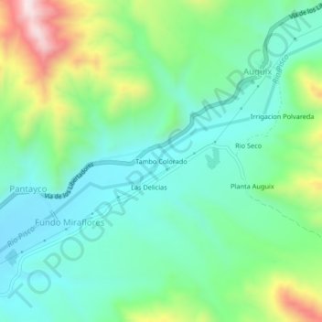 Topografische Karte Tambo Colorado, Höhe, Relief