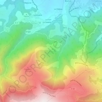 Topografische Karte Micou, Höhe, Relief