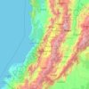 Topografische Karte Valle del Cauca, Höhe, Relief