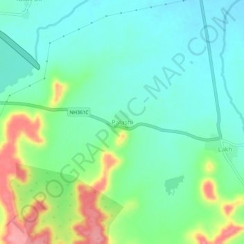 Topografische Karte Palashi, Höhe, Relief